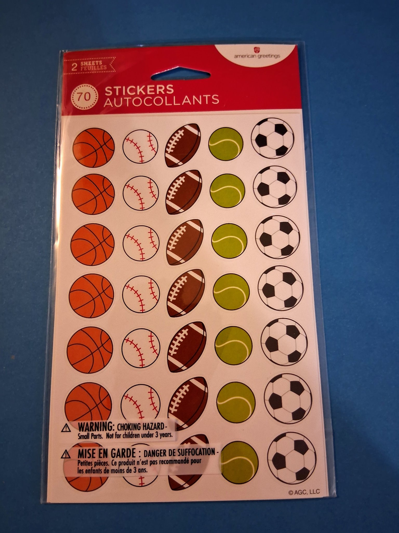 Sticker Pack — 44C Sports Balls (70 pieces / 2 sheets)